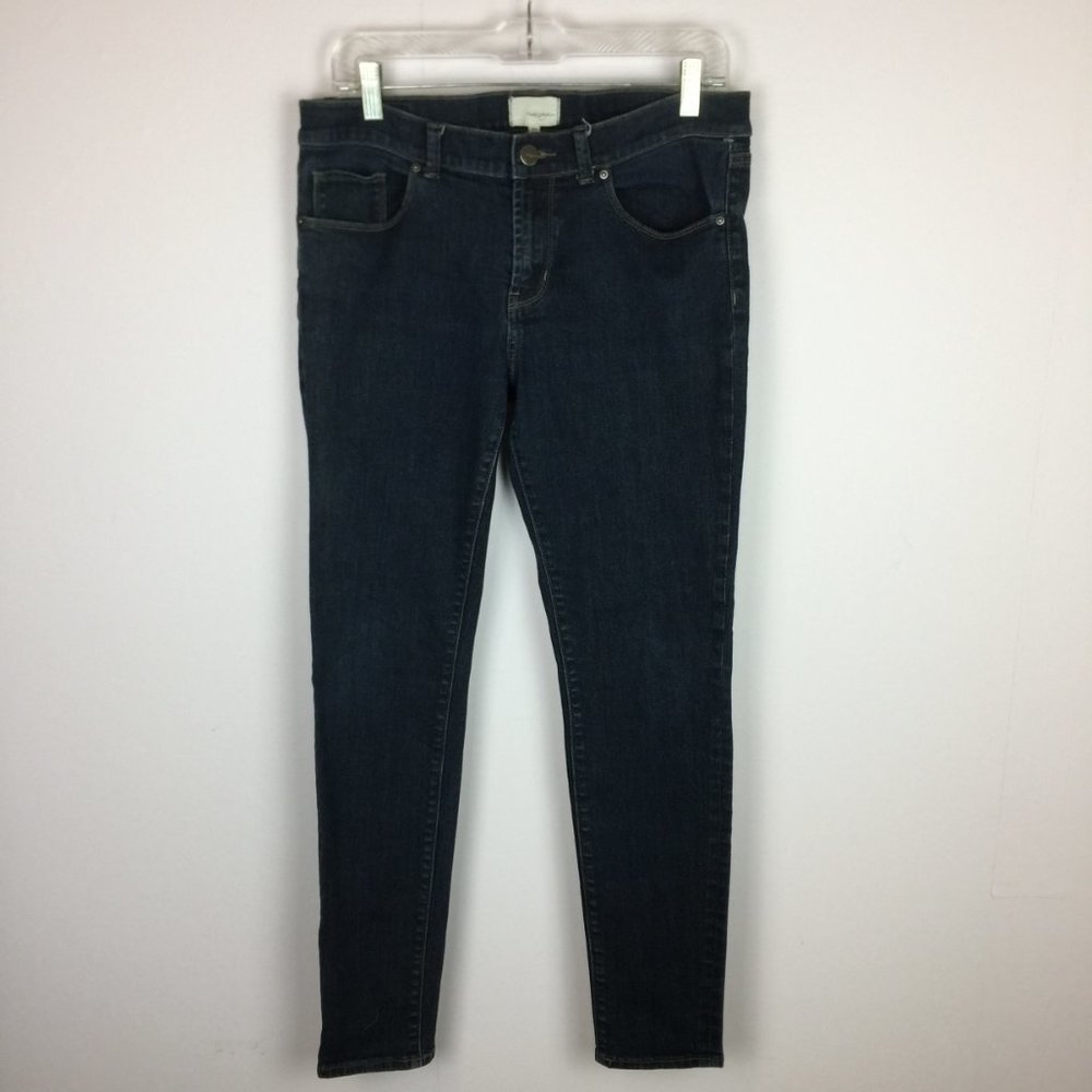 Halogen Mid Rise Skinny Jeans Size 30 Womans Dark Wash Blue Denim Stretch